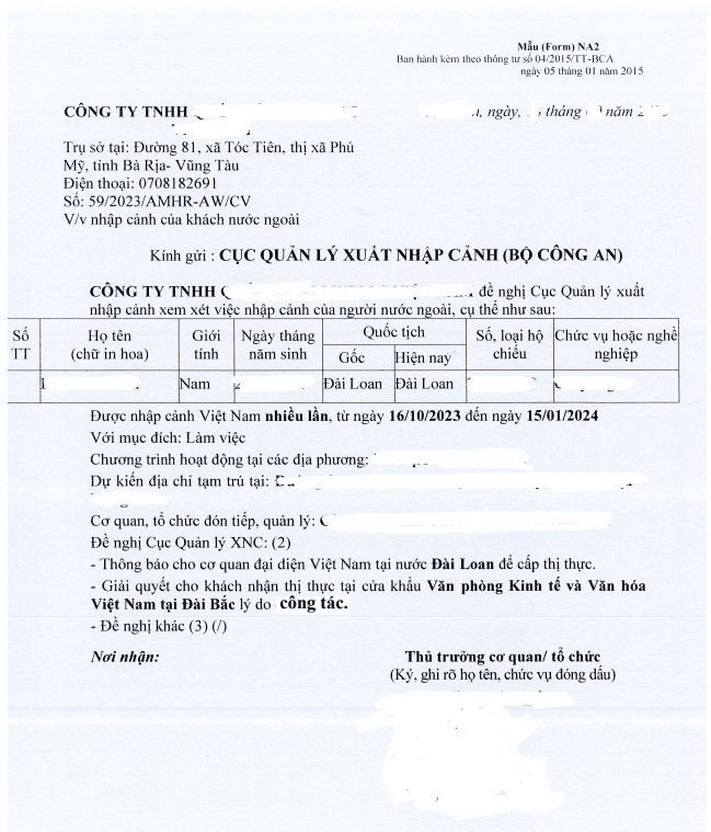 Invitation letter