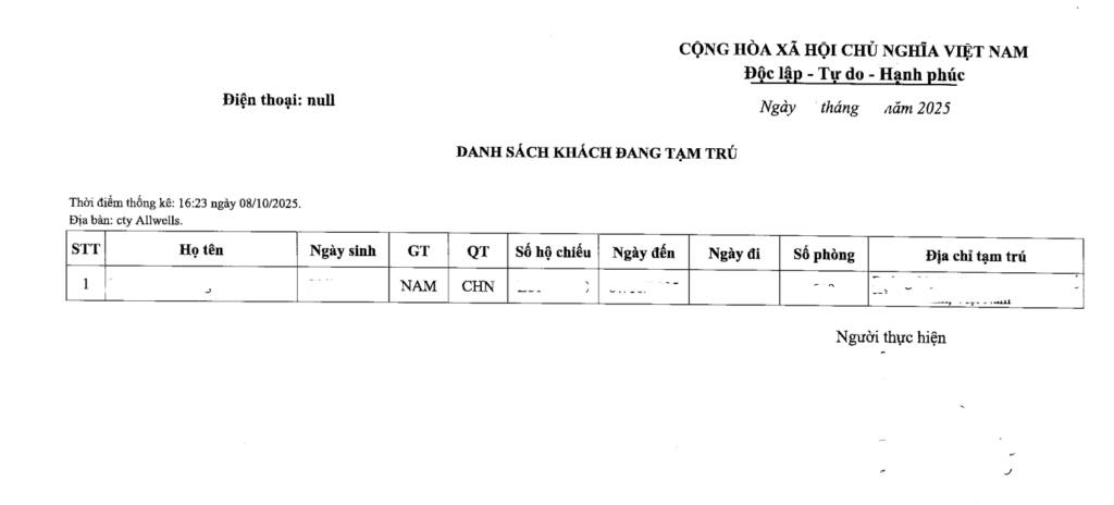 Register temporary residence